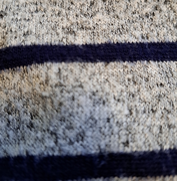 Coco & Main Striped Cardigan heathered grey & blue striped,  Size M - Picture 5 of 7